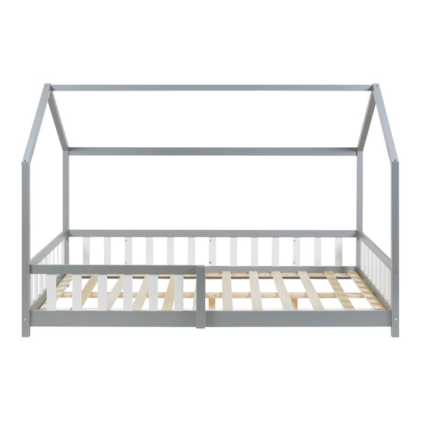 Kinderbed Hesel huisbed met matras en uitvalbeveiliging [en.casa] [neu.haus]