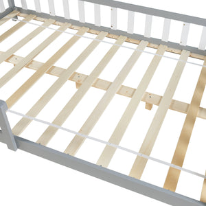 Kinderbed Hesel huisbed met matras en uitvalbeveiliging [en.casa] [neu.haus]