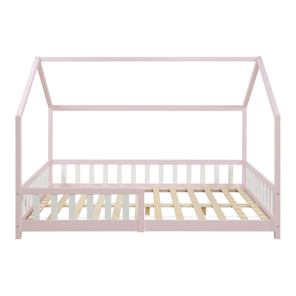 Kinderbed Hesel huisbed met matras en uitvalbeveiliging [en.casa] [neu.haus]