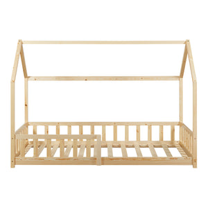 Kinderbed Hesel huisbed met matras en uitvalbeveiliging [en.casa] [neu.haus]