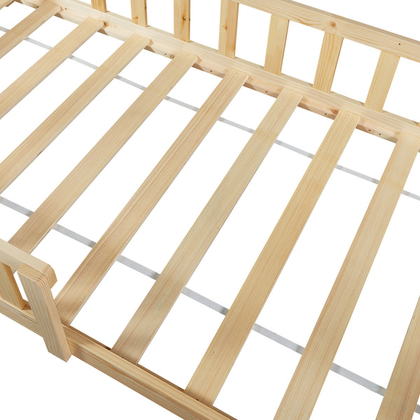 Kinderbed Hesel huisbed met matras en uitvalbeveiliging [en.casa] [neu.haus]