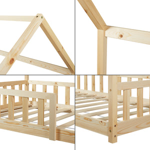 Kinderbed Hesel huisbed met matras en uitvalbeveiliging [en.casa] [neu.haus]