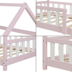 Kinderbed Hesel huisbed met matras en uitvalbeveiliging [en.casa] [neu.haus]