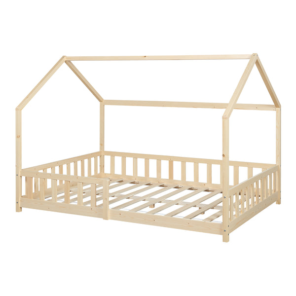 Kinderbed Hesel huisbed met uitvalbeveiliging [en.casa]