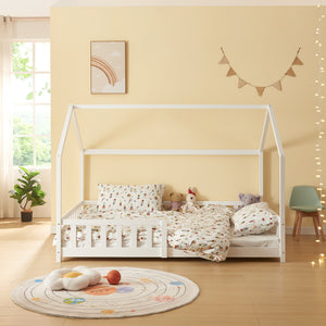 Kinderbed Hesel huisbed met uitvalbeveiliging [en.casa]