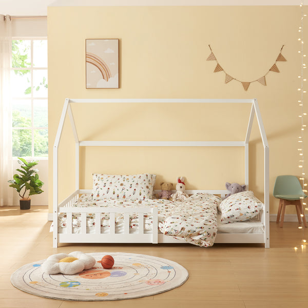 Kinderbed Hesel huisbed met uitvalbeveiliging [en.casa]
