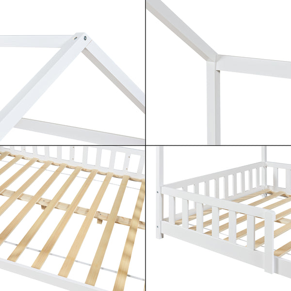 Kinderbed Hesel huisbed met uitvalbeveiliging [en.casa]