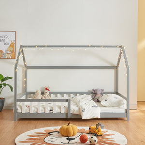 Kinderbed Hesel huisbed met uitvalbeveiliging [en.casa]