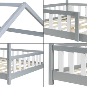 Kinderbed Hesel huisbed met uitvalbeveiliging [en.casa]