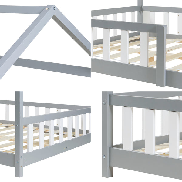 Kinderbed Hesel huisbed met uitvalbeveiliging [en.casa]