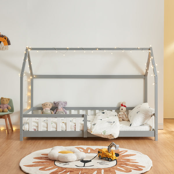 Kinderbed Hesel huisbed met uitvalbeveiliging [en.casa]