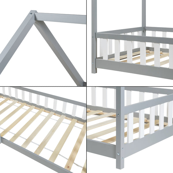 Kinderbed Hesel huisbed met uitvalbeveiliging [en.casa]