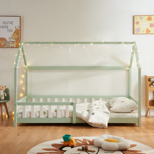 Kinderbed Hesel huisbed met uitvalbeveiliging [en.casa]