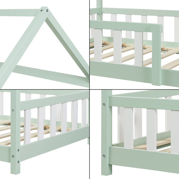 Kinderbed Hesel huisbed met uitvalbeveiliging [en.casa]