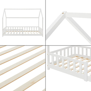 Kinderbed Hesel huisbed met uitvalbeveiliging [en.casa]