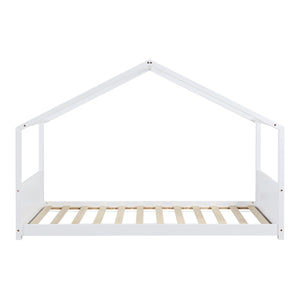 Kinderbed Simo huisbed met matras wit [en.casa]