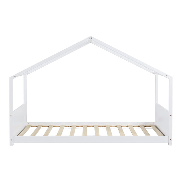 Kinderbed Simo huisbed met matras wit [en.casa]