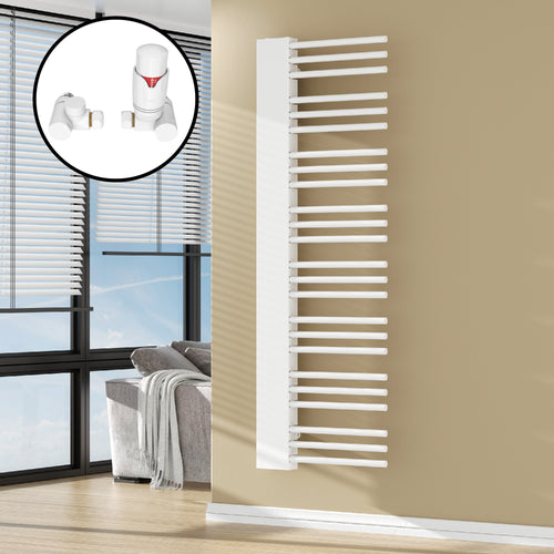 Handdoekradiator Kviteseid met kranenset 80 mm [neu.haus]