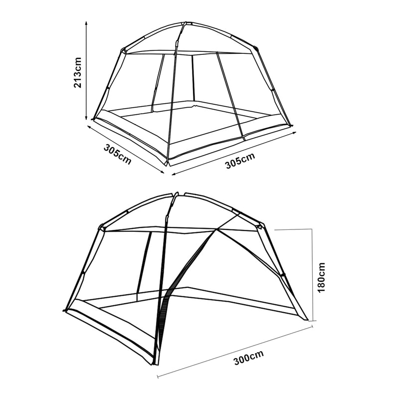 Maatschets pro.tec Paviljoen Beekdaelen met klamboe 305x305x213 cm - 2 varianten