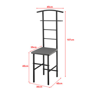 Dressboy kledingrek stoel 107x45x45 cm metaal en MDF - 3 varianten