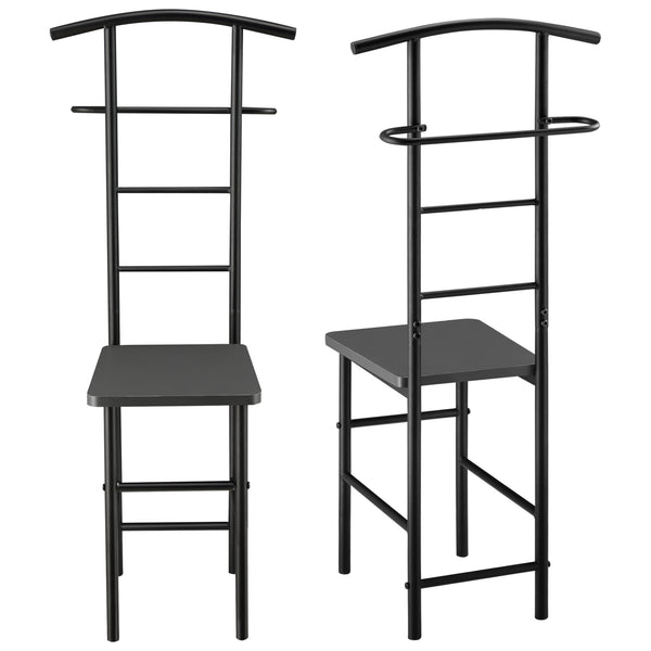 Dressboy kledingrek stoel 107x45x45 cm metaal en MDF - 3 varianten