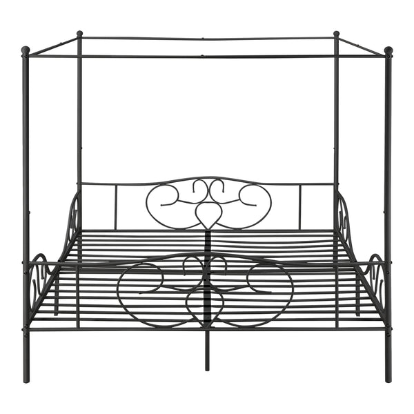 Metalen hemelbed Finström met bedbodem en matras [en.casa]