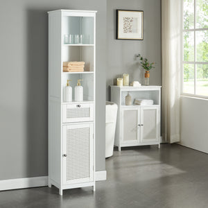 Hochschrank Karlsøy 161x35x32cm Wit [en.casa] - premiumXL