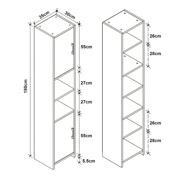 Kolomkast Rautrina 180x35x30 cm [en.casa]