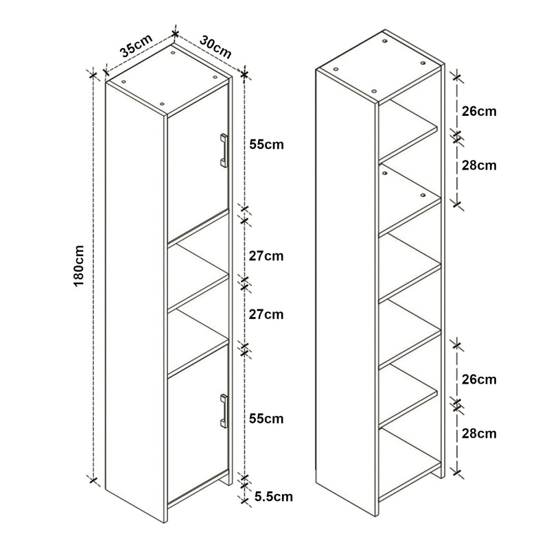 Maatschets Kolomkast Rautrina 180x35x30 cm [en.casa]