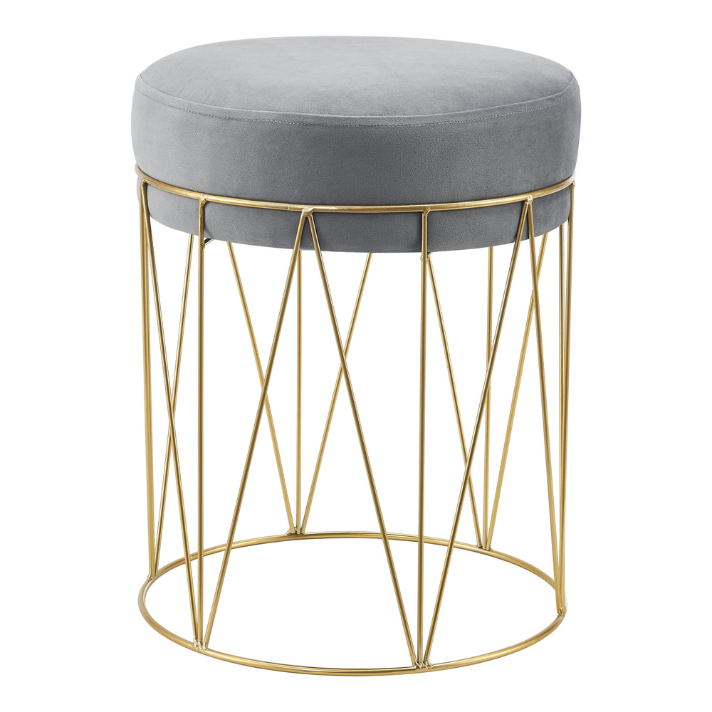 [en.casa] Krukje Melsele rond 45xØ35 cm lichtgrijs en messing