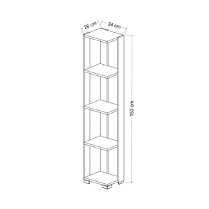 [en.casa] Boekenkast schap Aalestrup 153x34x26 cm - 2 varianten