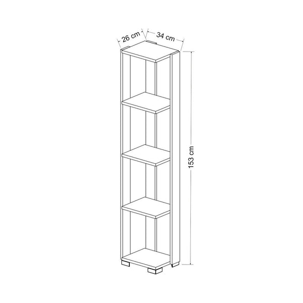 [en.casa] Boekenkast schap Aalestrup 153x34x26 cm - 2 varianten
