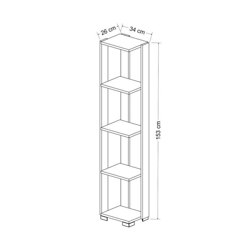 Maatschets [en.casa] Boekenkast schap Aalestrup 153x34x26 cm - 2 varianten