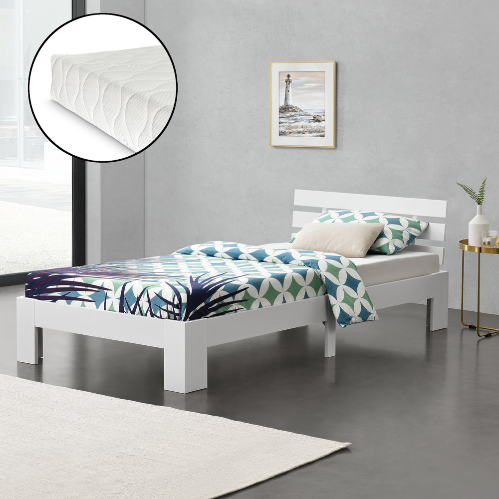 Holzbett Nivala met koudschuimmatras div. kleuren en maten en.casa - premiumXL