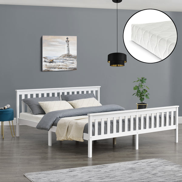 Houten bed Breda met bedbodem en matras - verschillende kleuren en maten