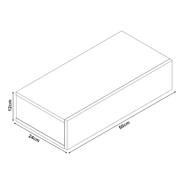 Wandplank met lade 50x24x12cm 2 stuks set - verschillende kleuren