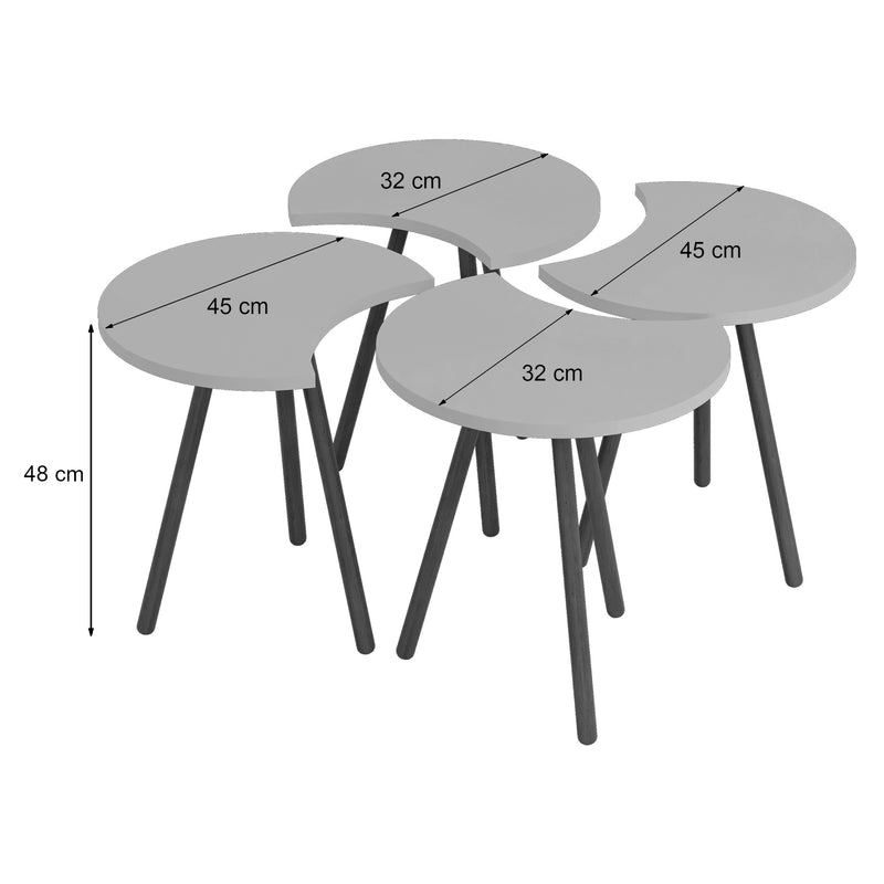 Maatschets [en.casa] Salontafel Højer set van 4 - 3 varianten