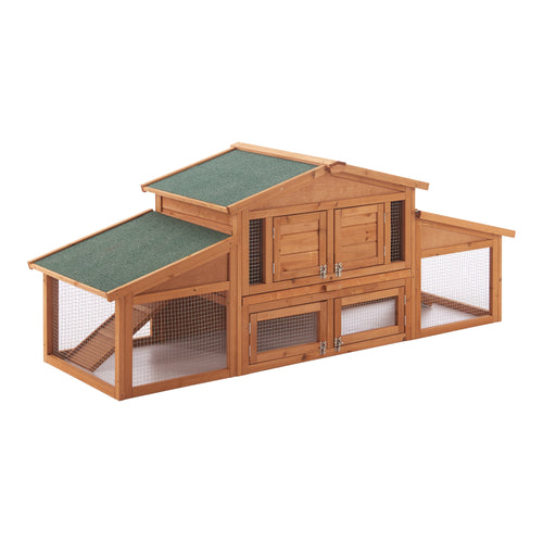 Kaninchenstall Schmitten 72x180x62cm Tannenhout [en.casa] - premiumXL