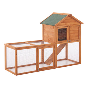 Kaninchenstall Kelkheim 110x160x61cm Tannenhout [en.casa] - premiumXL