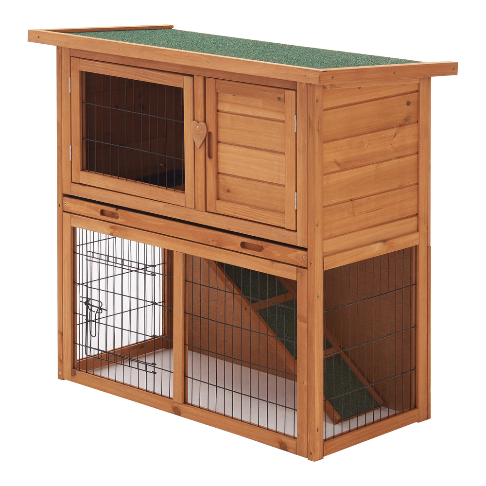 [en.casa] Konijnenhok Nidda 85x91,5x45 cm houtkleurig