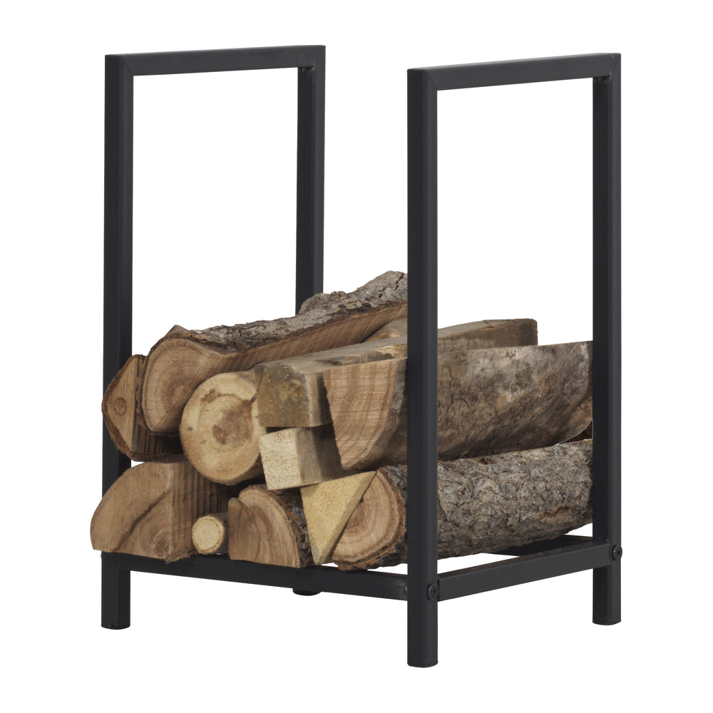 Kaminholzregal Torsås 40x30x50cm uit staal zwart [en.casa] - premiumXL