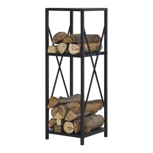 [en.casa] Brandhout rek Tinglev houtopslag 34x34x105 cm zwart