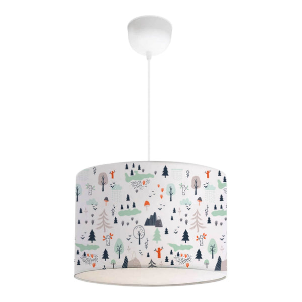 Kinder hanglamp Rugby E27 fitting pvc textiel hoogte 70 cm lux.pro