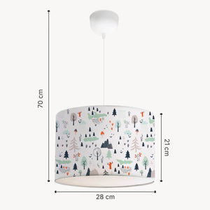 Kinder hanglamp Rugby E27 fitting pvc textiel hoogte 70 cm lux.pro