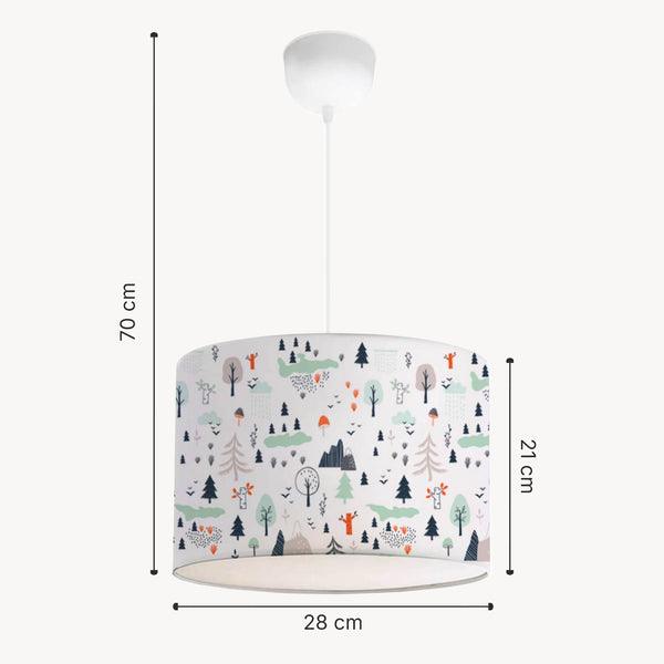 Kinder hanglamp Rugby E27 fitting pvc textiel hoogte 70 cm lux.pro