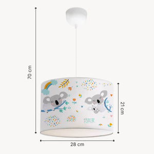 Kinder hanglamp Rugby E27 fitting pvc textiel hoogte 70 cm lux.pro
