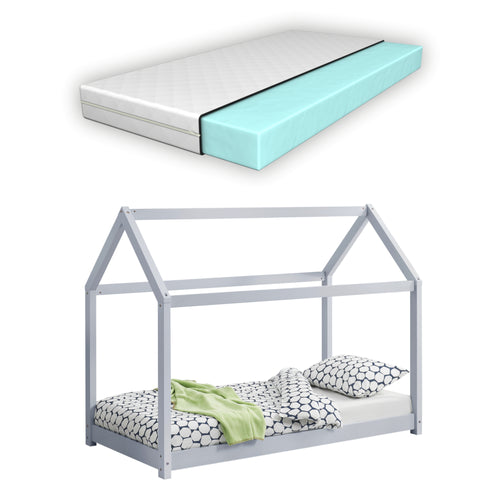Kinderbed houten bed huisbed incl. matras verschillende maten en kleuren