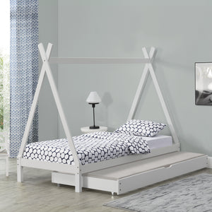 Kinderbed Tipi met onderschuifbed 90x200 cm - verschillende kleuren