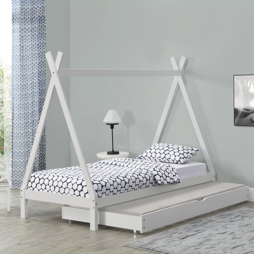 Kinderbed Tipi met onderschuifbed 90x200 cm - verschillende kleuren