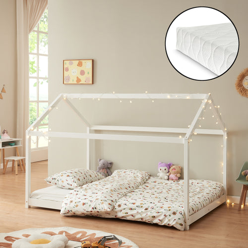 Kinderbed Cerro met koudschuimmatras Wit in verschillende maten [en.casa] - premiumXL